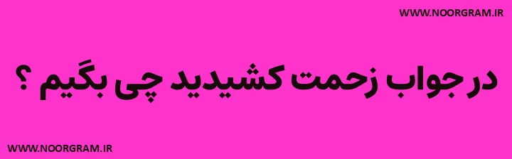 در جواب زحمت کشیدید چی بگیم کوتاه