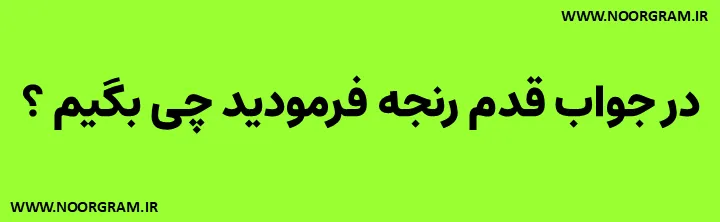  در جواب قدم رنجه فرمودید چی بگیم صمیمی